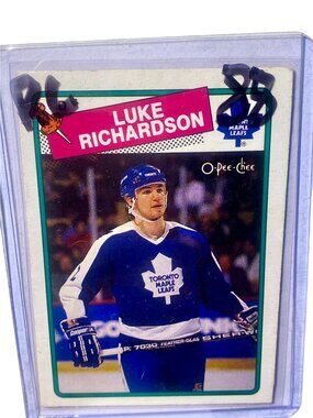 1988 O-Pee-Chee Luke Richardson Rookie Hockey Card #245 Toronto Maple Leafs NHL